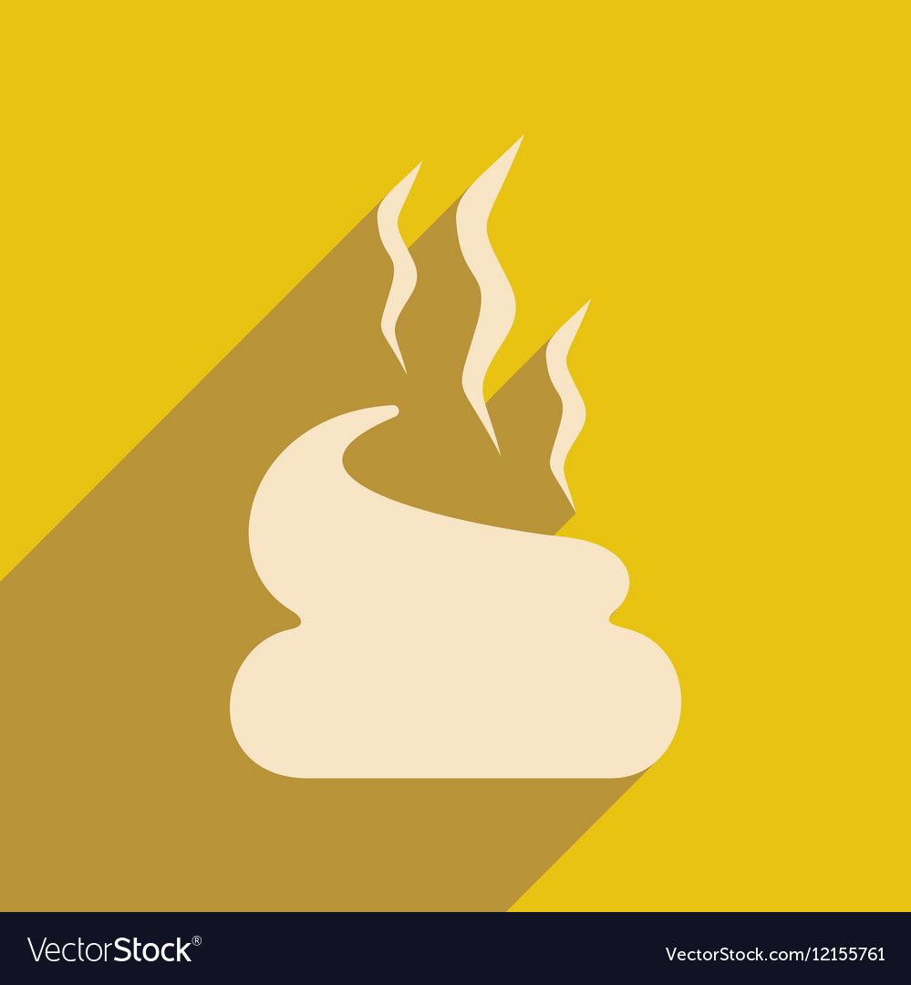 Flat with shadow icon and mobile application poop