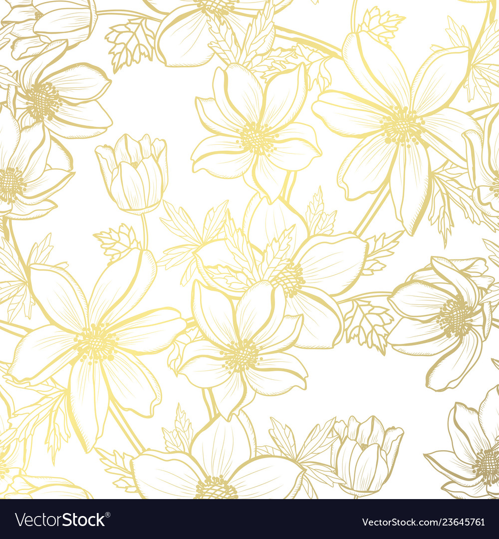 Golden floral pattern Royalty Free Vector Image