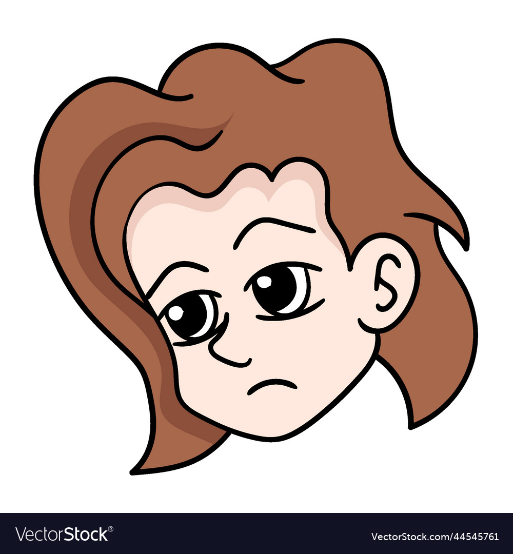 Innocent face female head avatar Royalty Free Vector Image Innocent face female head avatar Royalty Free Vector Image