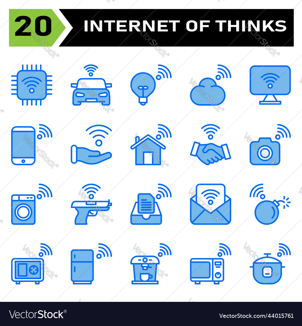 Internet of things icon set include chip