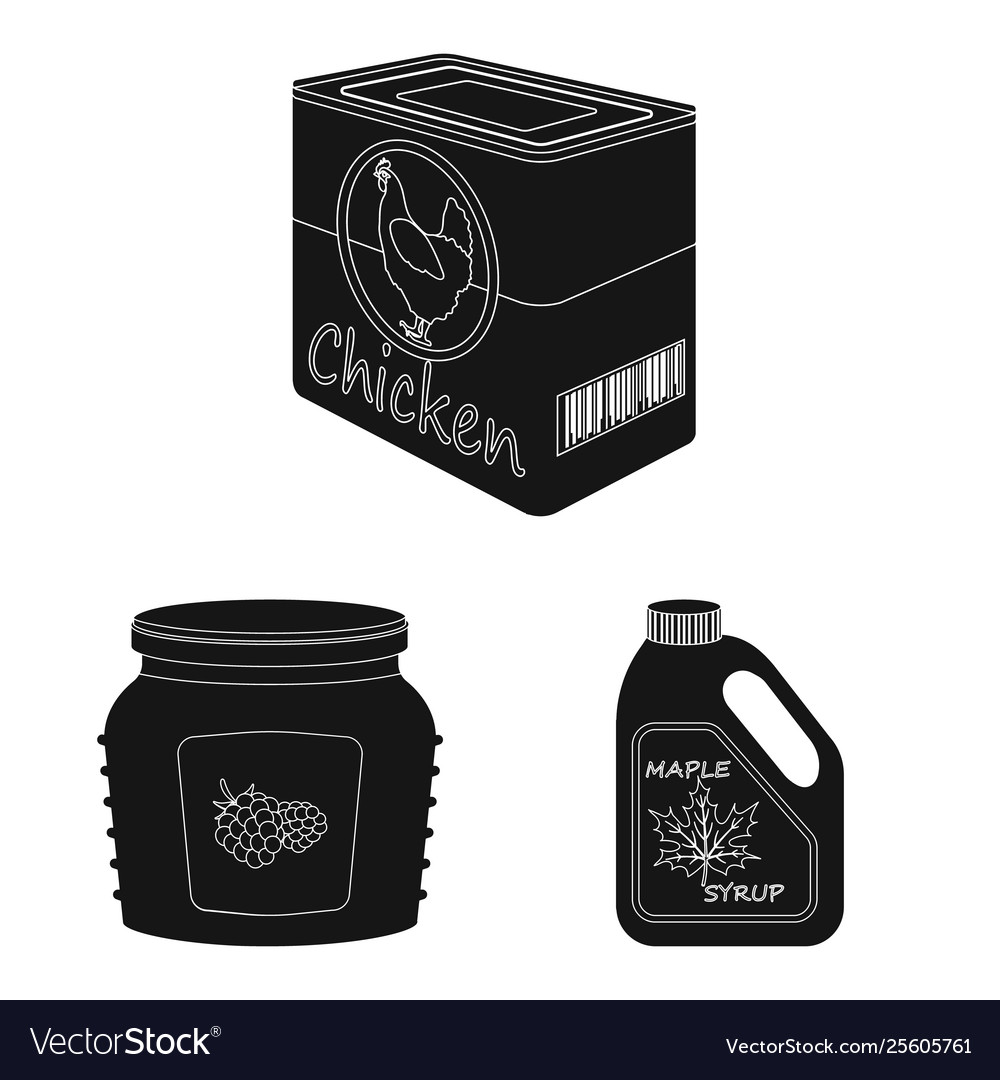 Isolated object can and food icon collection Vector Image Isolated object can and food icon collection