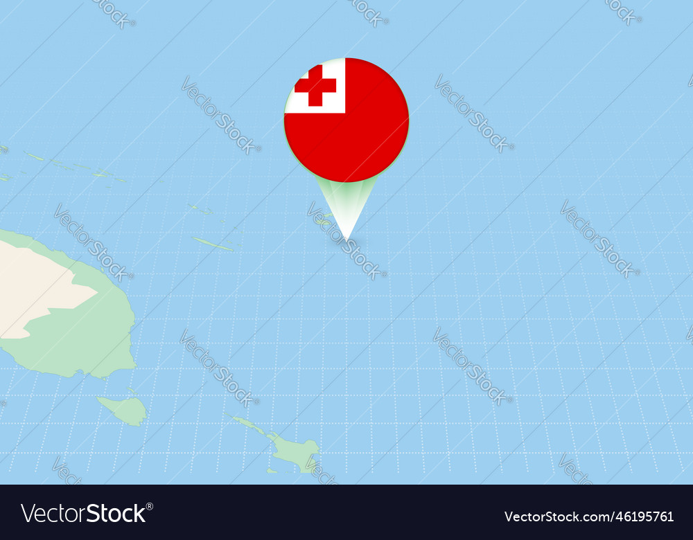 Map of tonga with the flag cartographic of tonga Vector Image