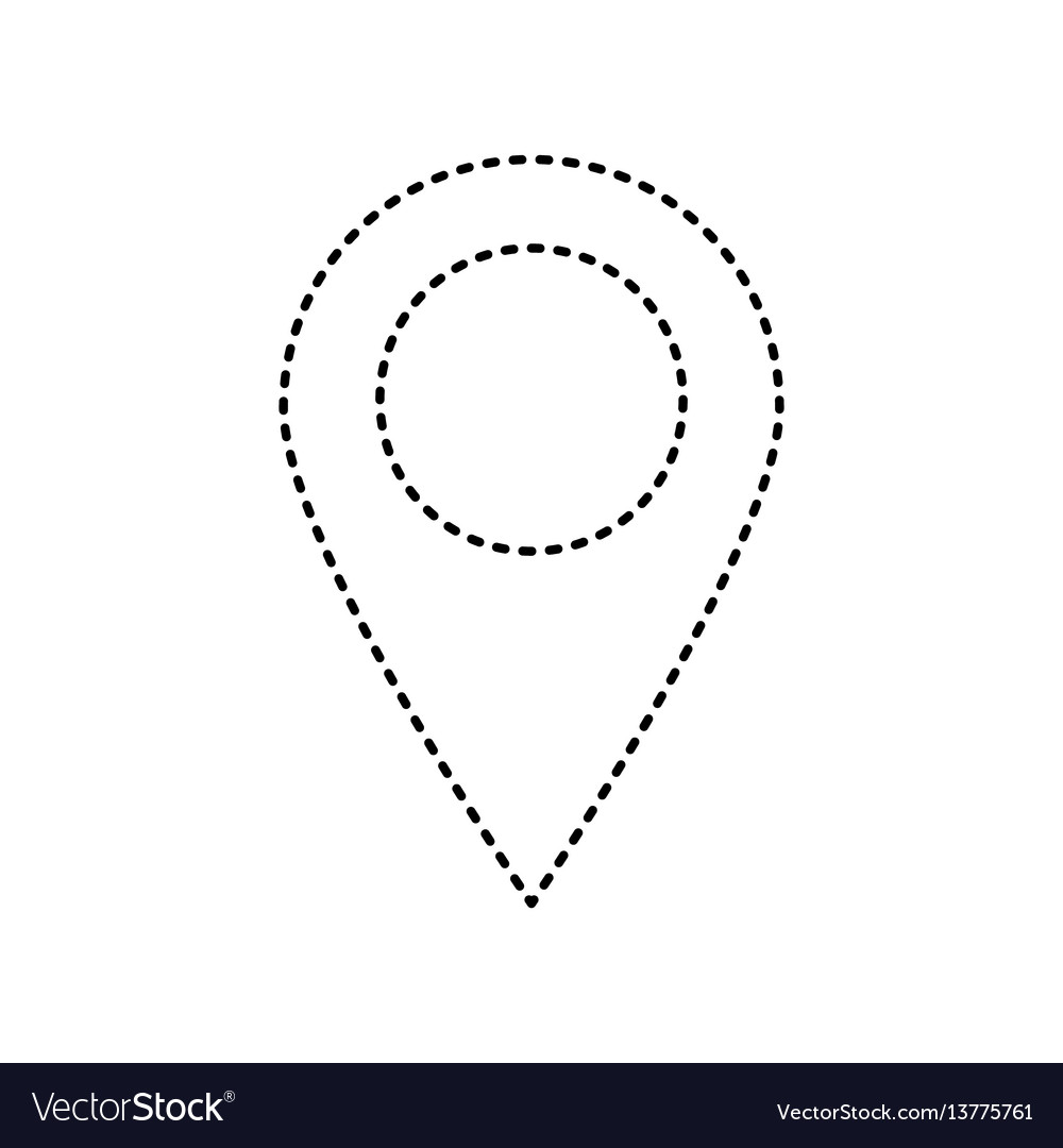 Mark pointer sign black dashed icon