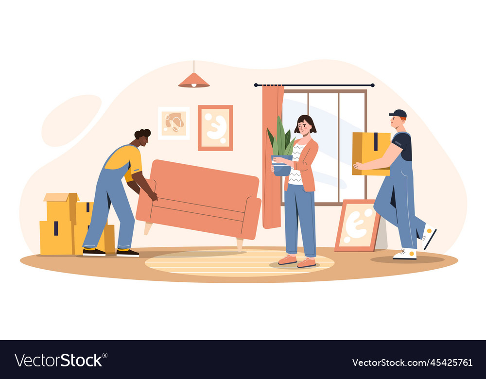 Moving to new house Royalty Free Vector Image - VectorStock