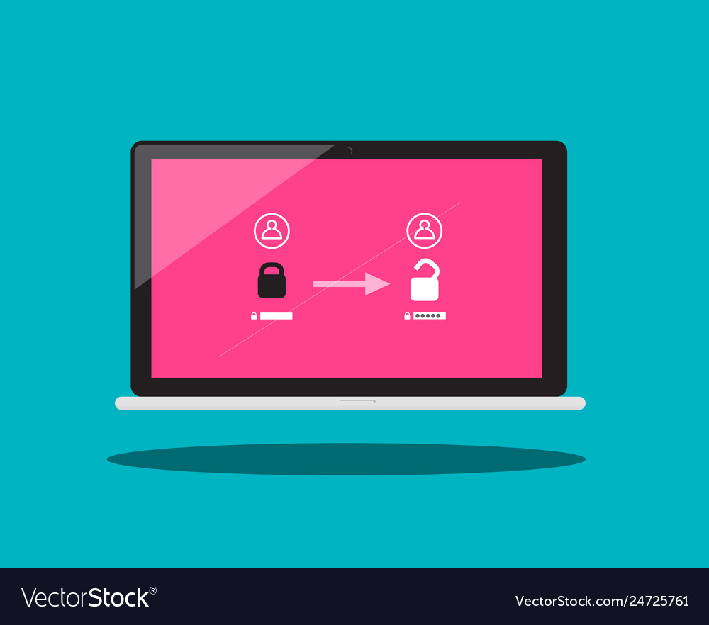 Notebook lock and unlock symbol locked