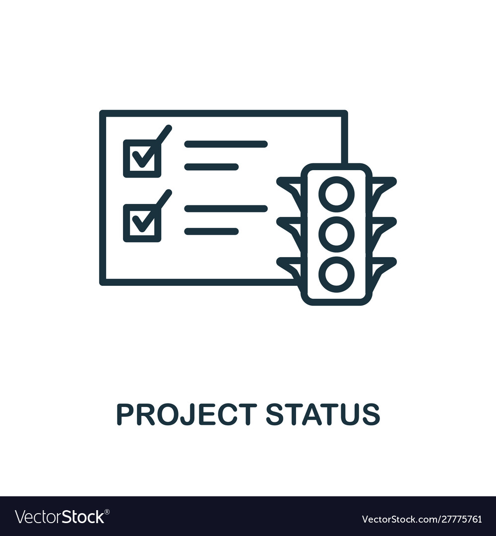 Project status icon outline style thin line