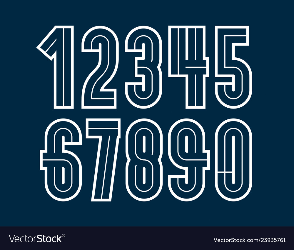 Retro regular numbers collection for use in logo