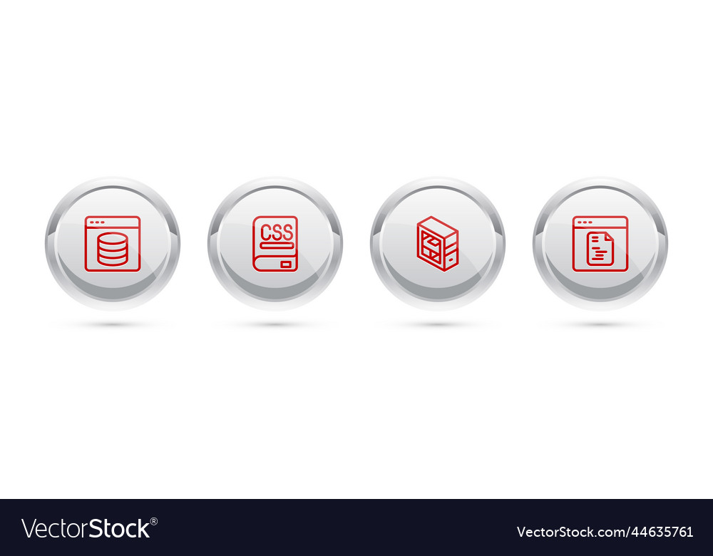 Set line server data web hosting books about vector image Set line server data web hosting books about