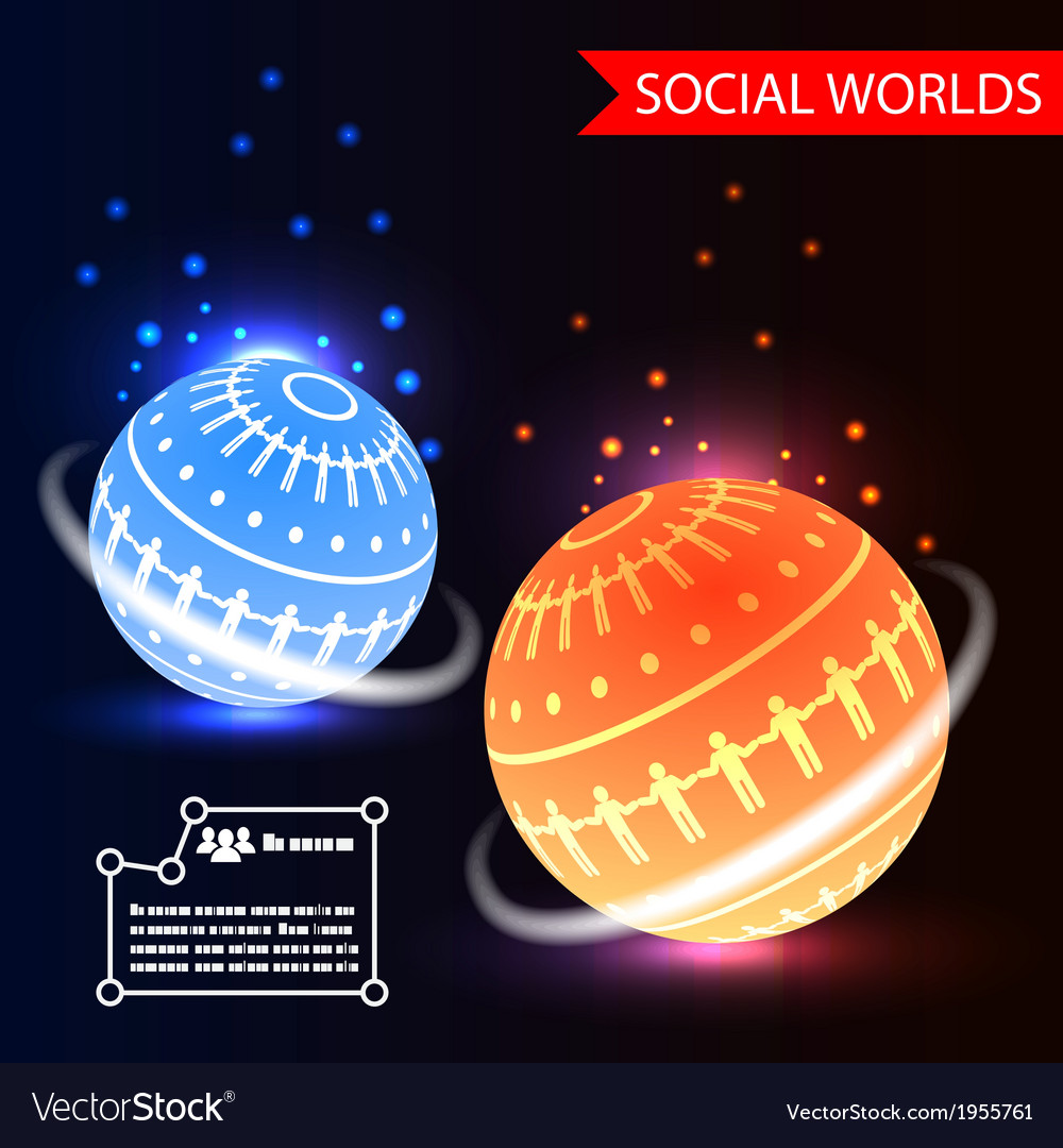 Social worlds abstract background