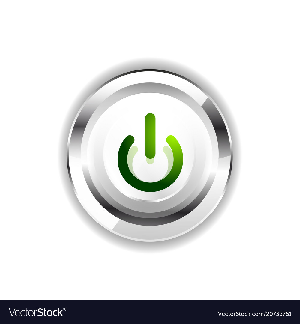 Techno futuristic start power button vector image Techno futuristic start power button