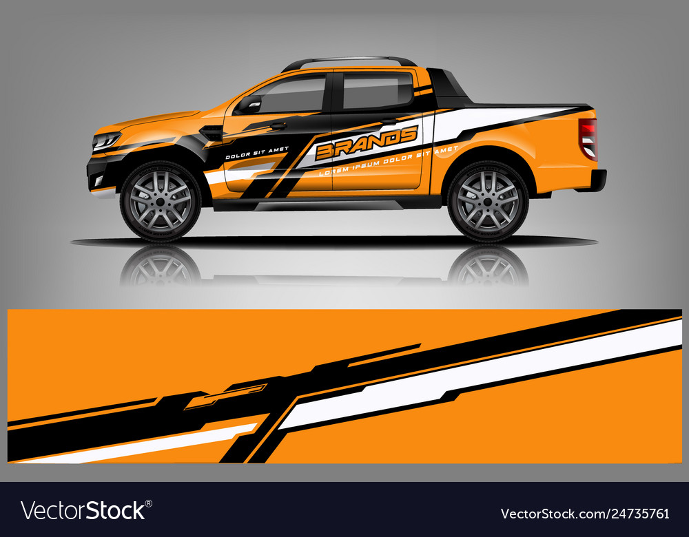 Truck wrap design sticker and decal Royalty Free Vector