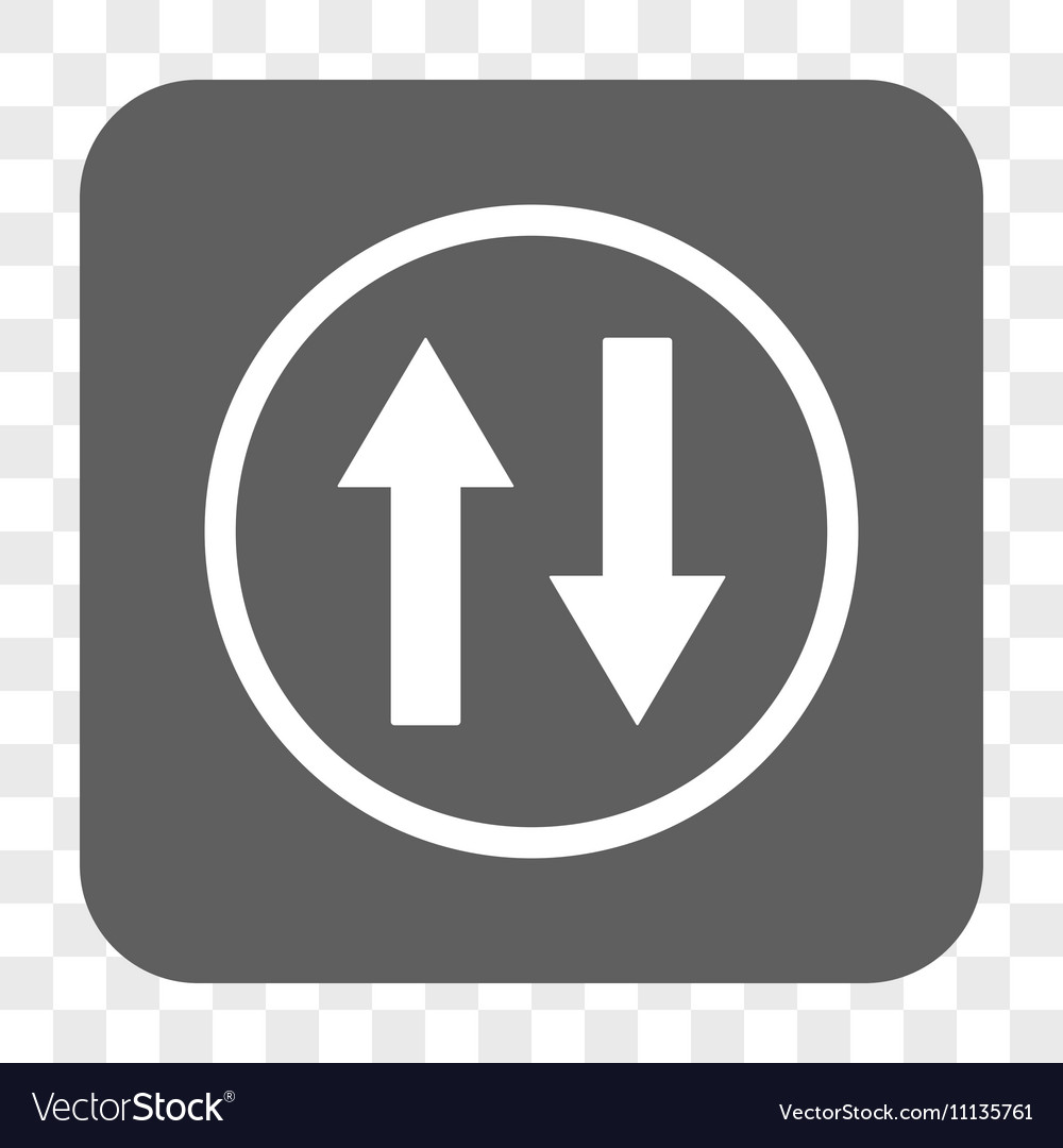 Vertical flip arrows rounded square button