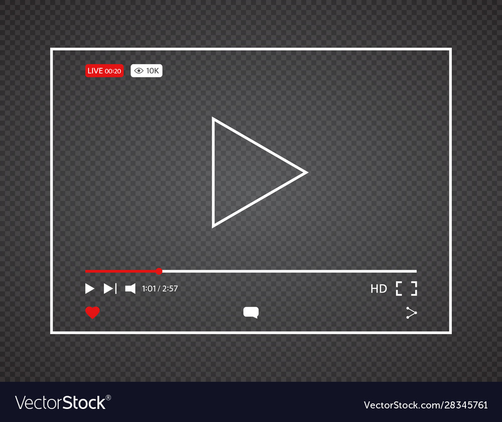 Video player live stream background Royalty Free Vector