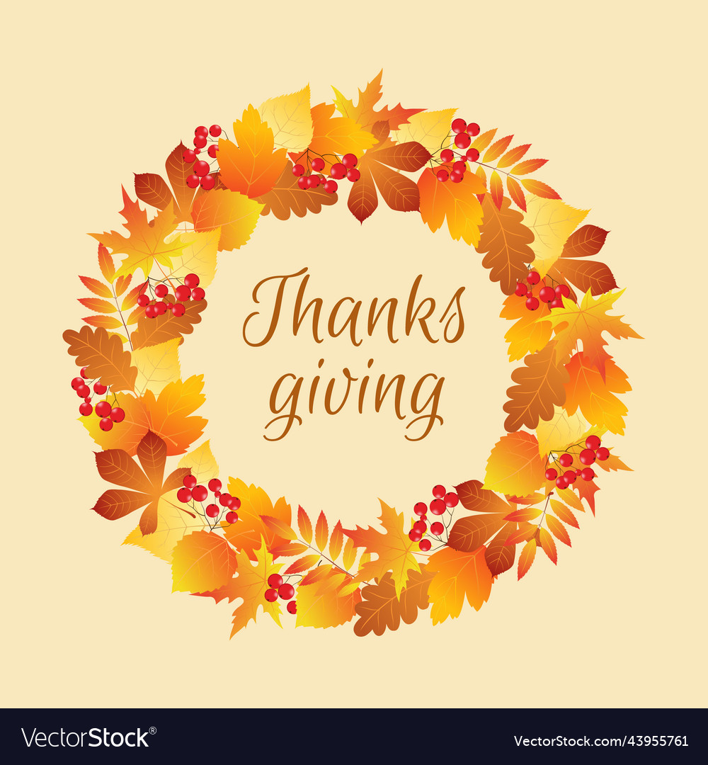 Wreath for thanksgiving Royalty Free Vector Image