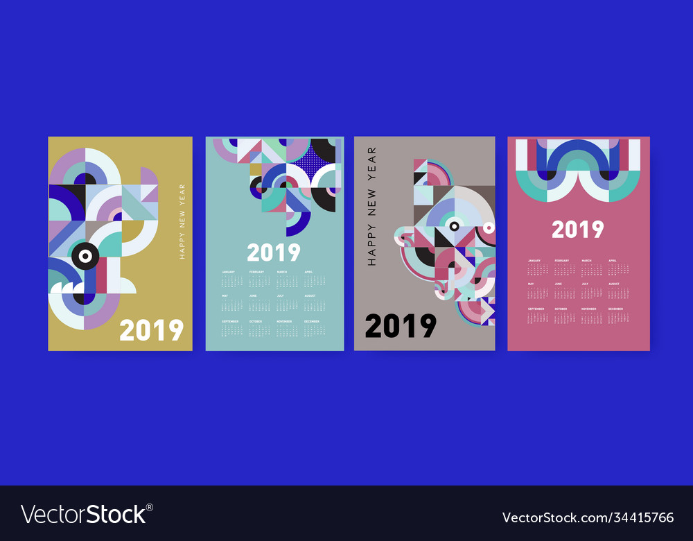 2021 calendar design template with colorful