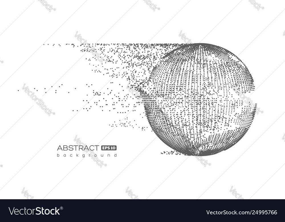 Abstract particles sphere with explosion effect vector image Abstract particles sphere with explosion effect