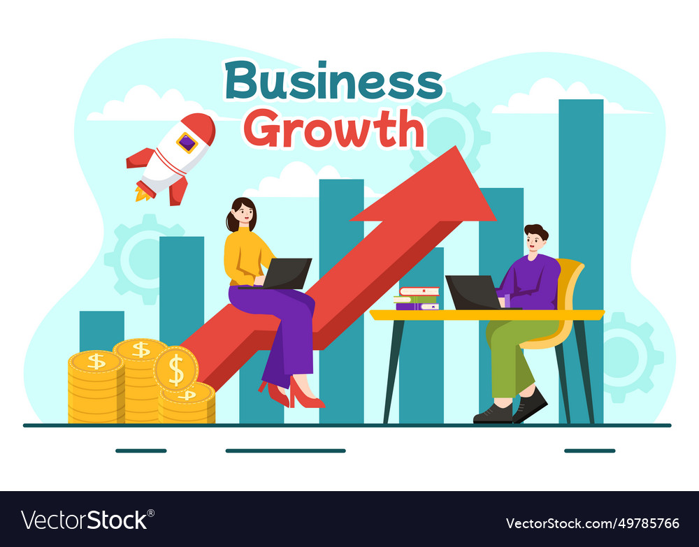Business growth with arrow target direction up Vector Image