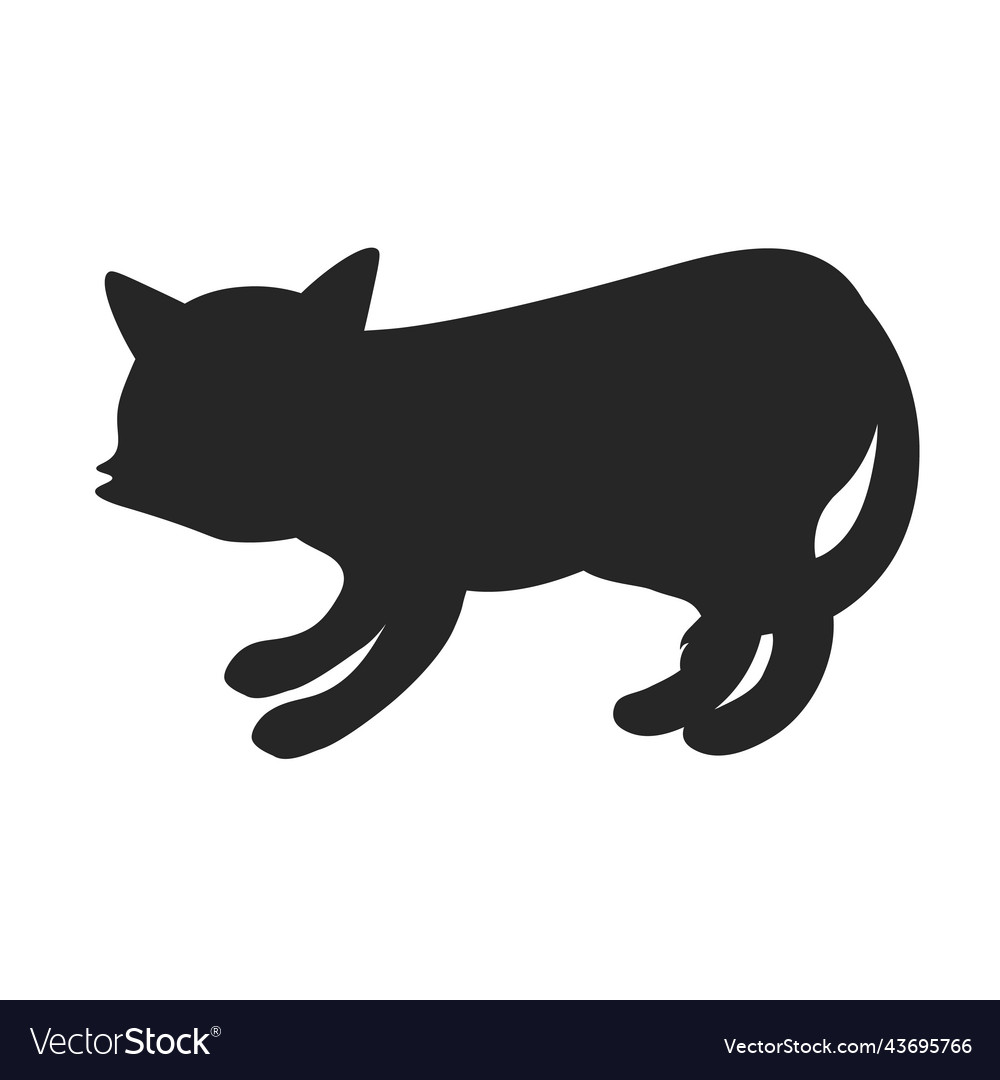 Cat icon silhouette symbol linear Royalty Free Vector Image