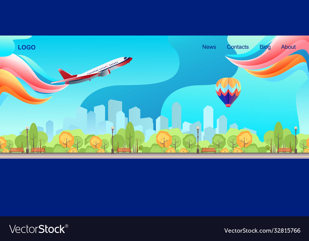 Conceptual horizontal banner homepage template Vector Image