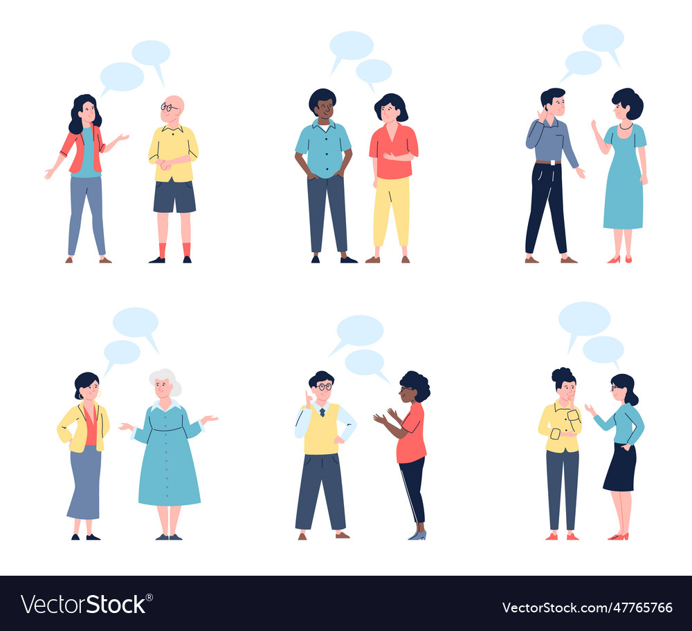 Conversation people on meeting formal and casual Vector Image