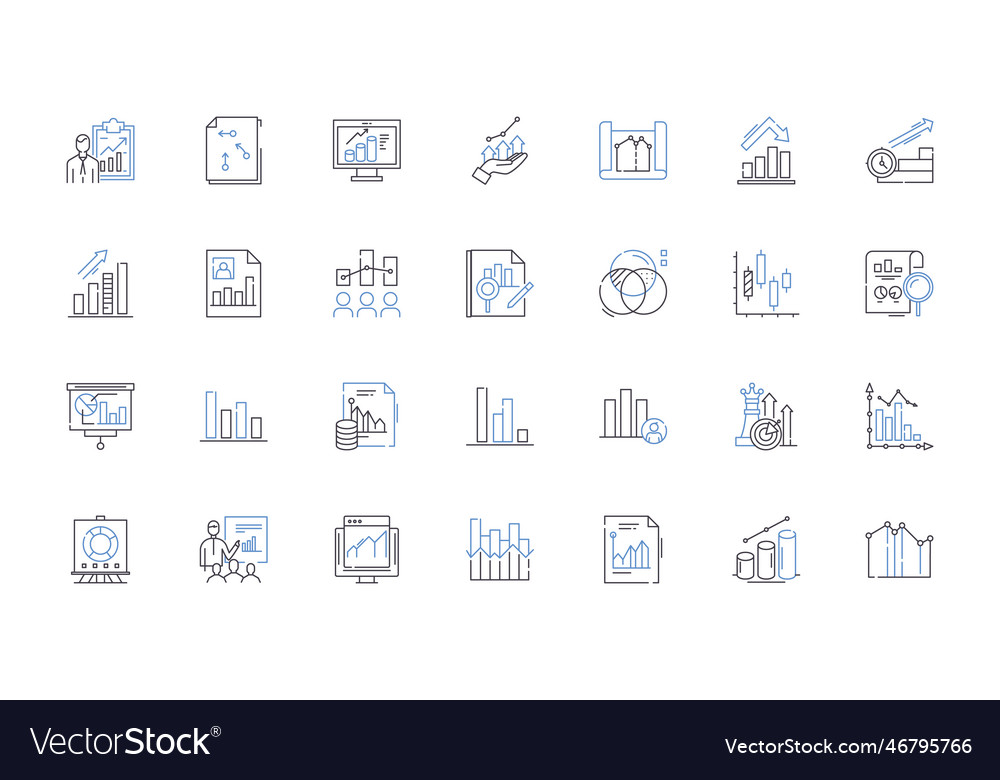 Diagrams schematics line icons collection Vector Image