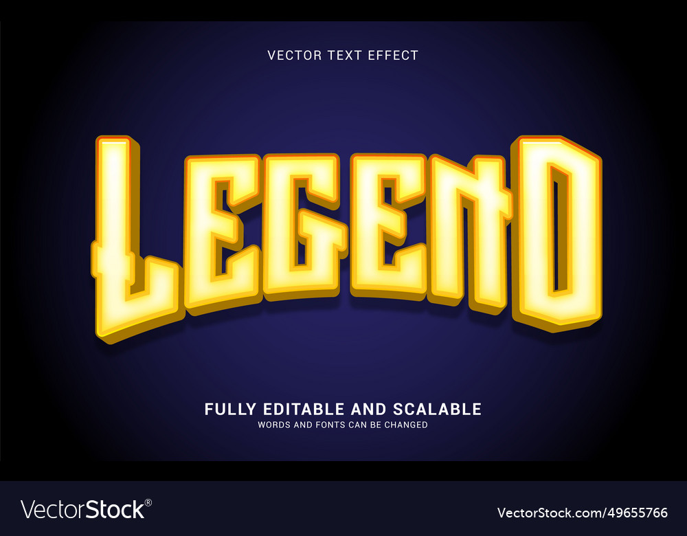 Editable text effect legend style