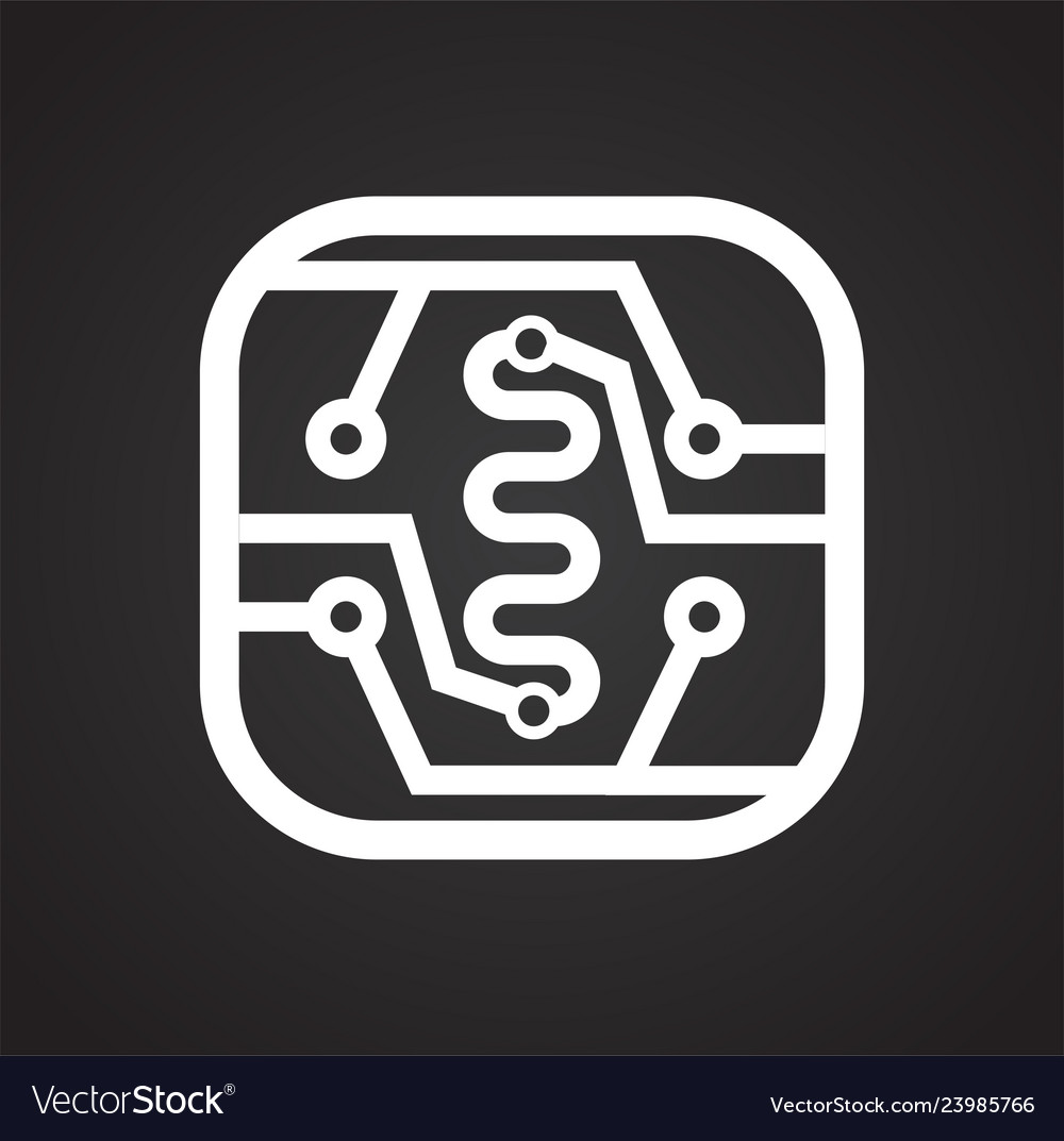 Electronic circuit icon on black background Vector Image