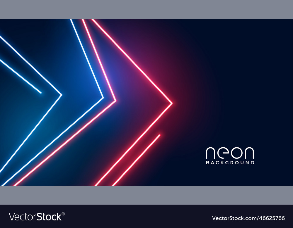 Geometric arrow style neon lights banner design