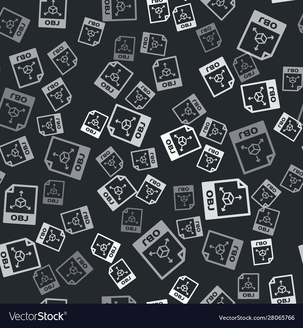 Grey obj file document download button icon vector image Grey obj file document download button icon