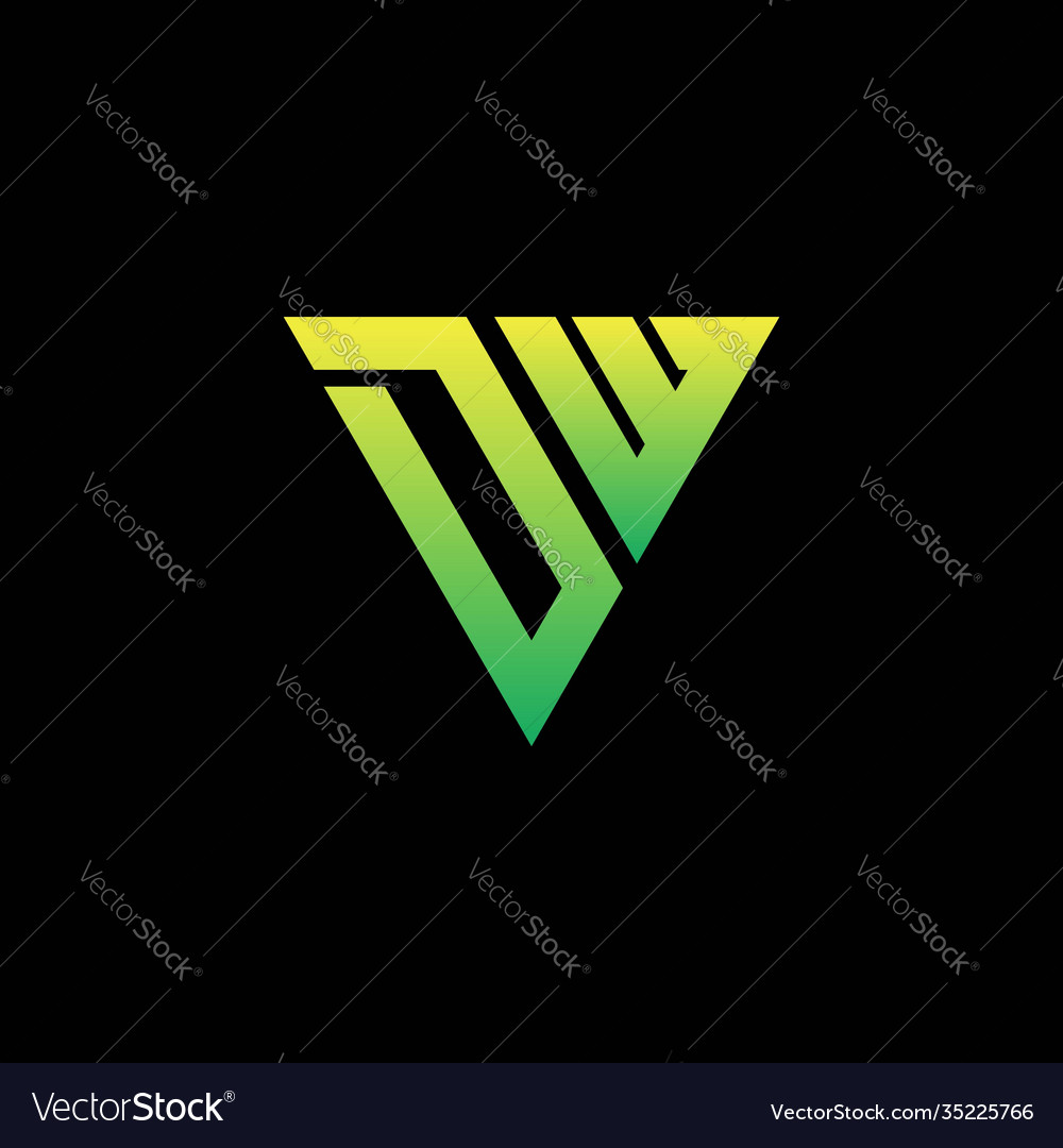 Initial triangle logo monogram with shape vector image Initial triangle logo monogram with shape
