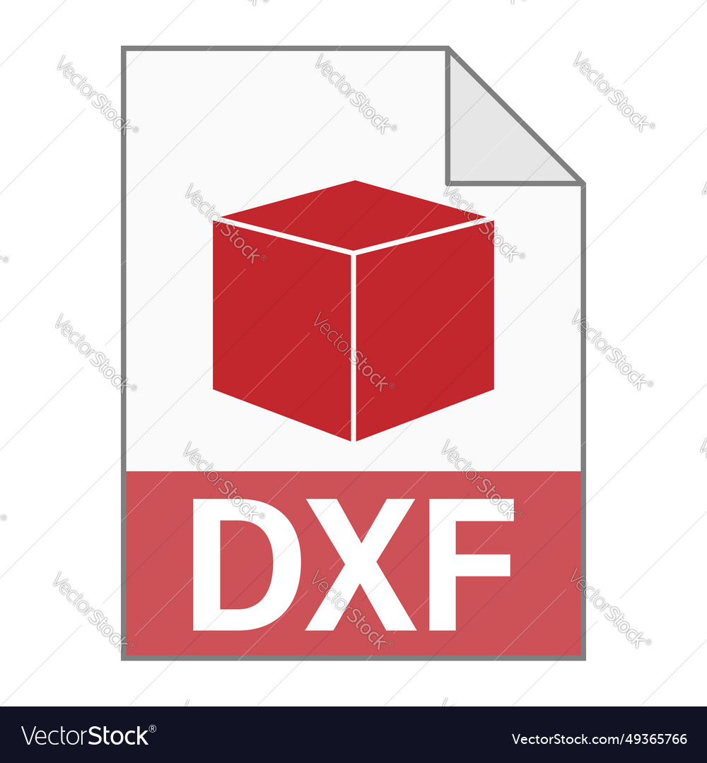 Modern flat design of dxf file icon for web