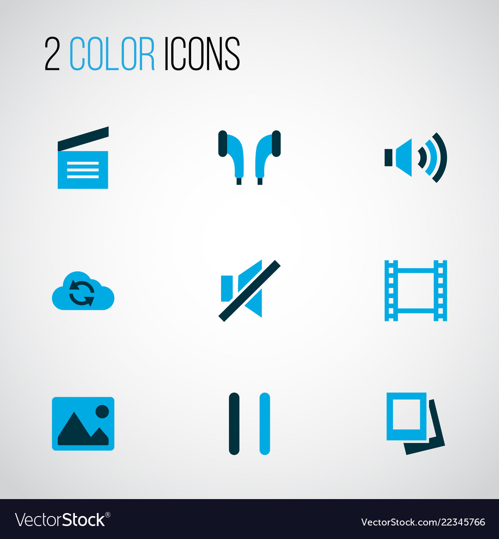 Multimedia Pause Icons Set