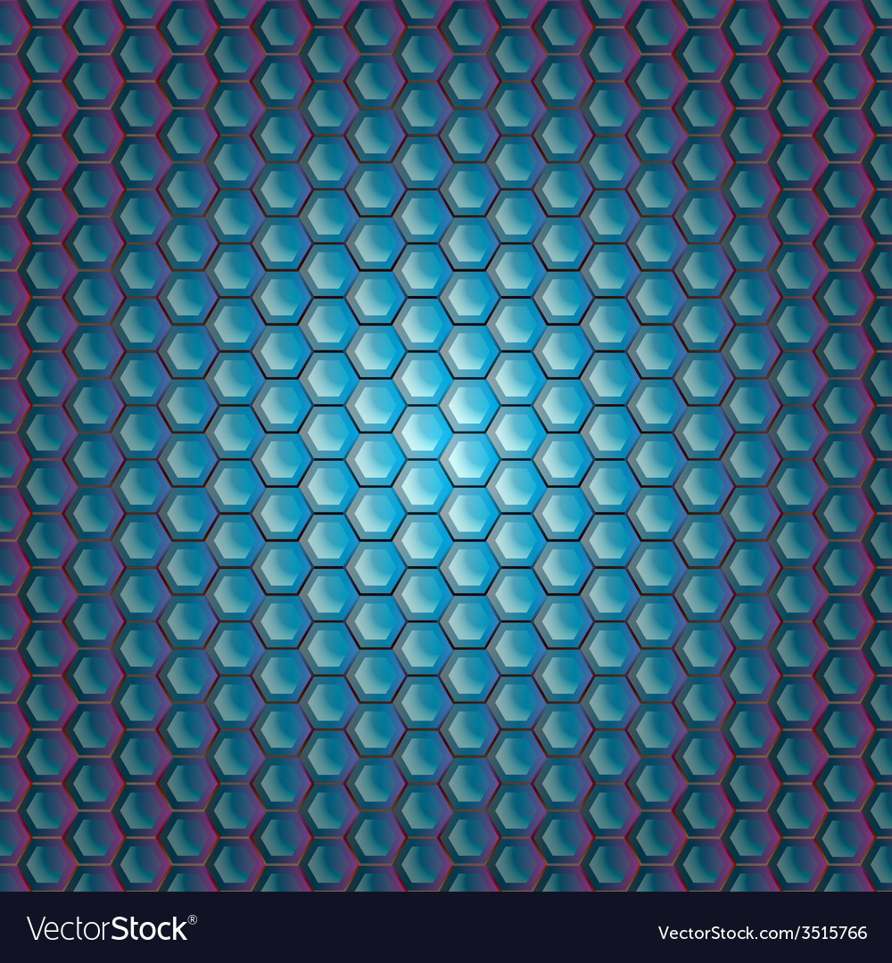 Realistic hexagonal grid background