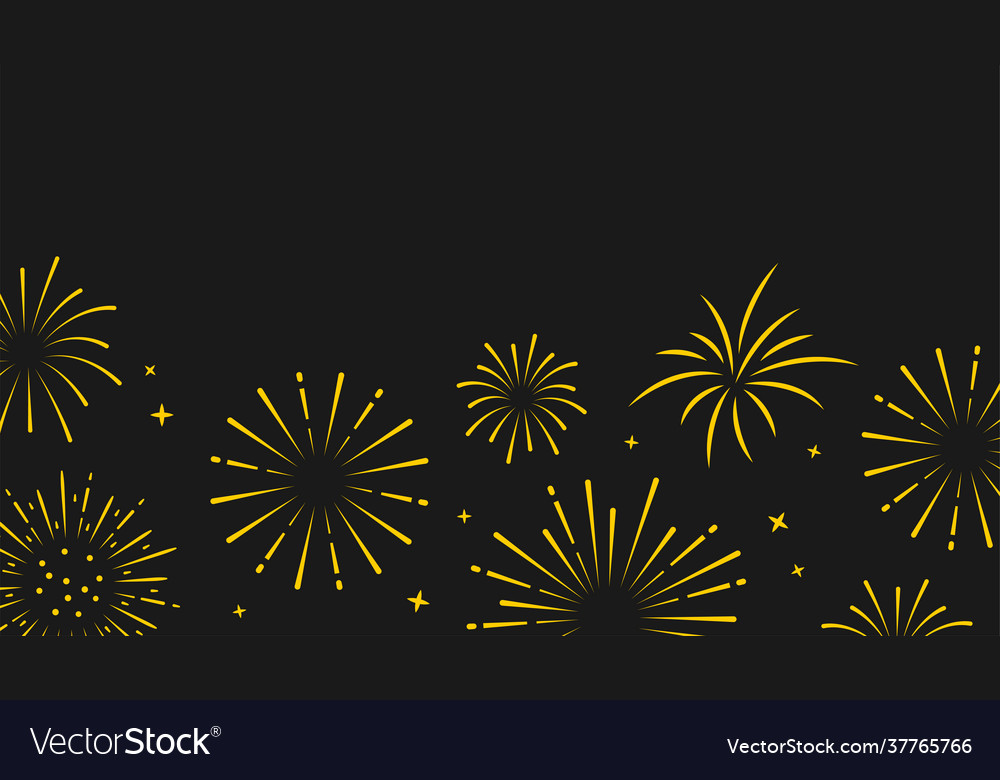 Set geometric firework in simple style for holiday