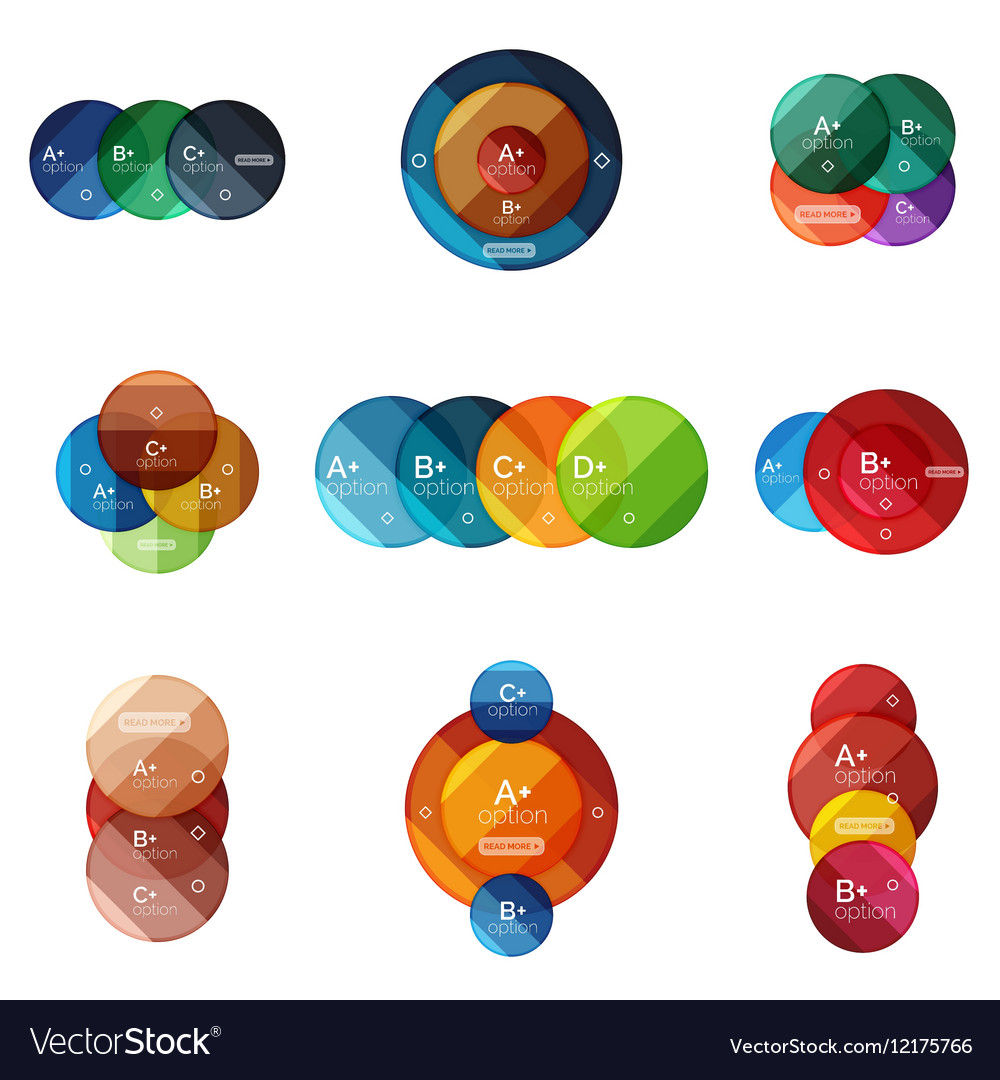 Set of round option diagram template for your data