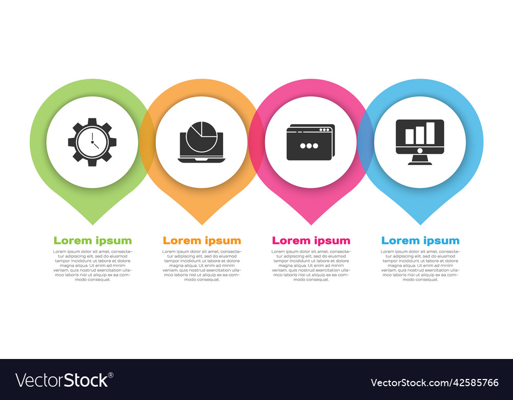 Set time management laptop with graph chart