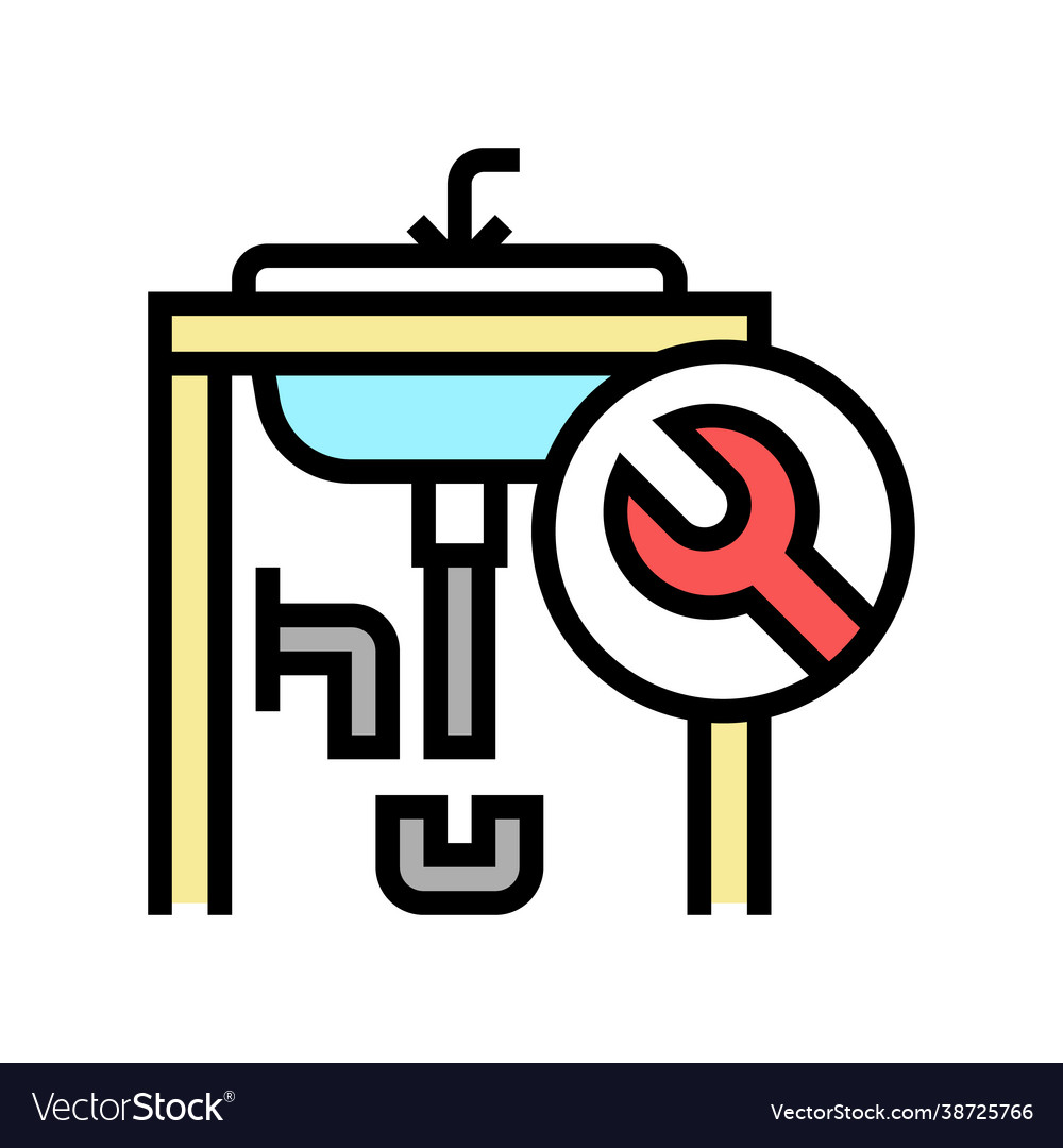 Sink repair color icon