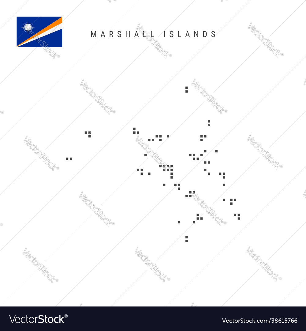 Square dots pattern map marshall islands vector image Square dots pattern map marshall islands