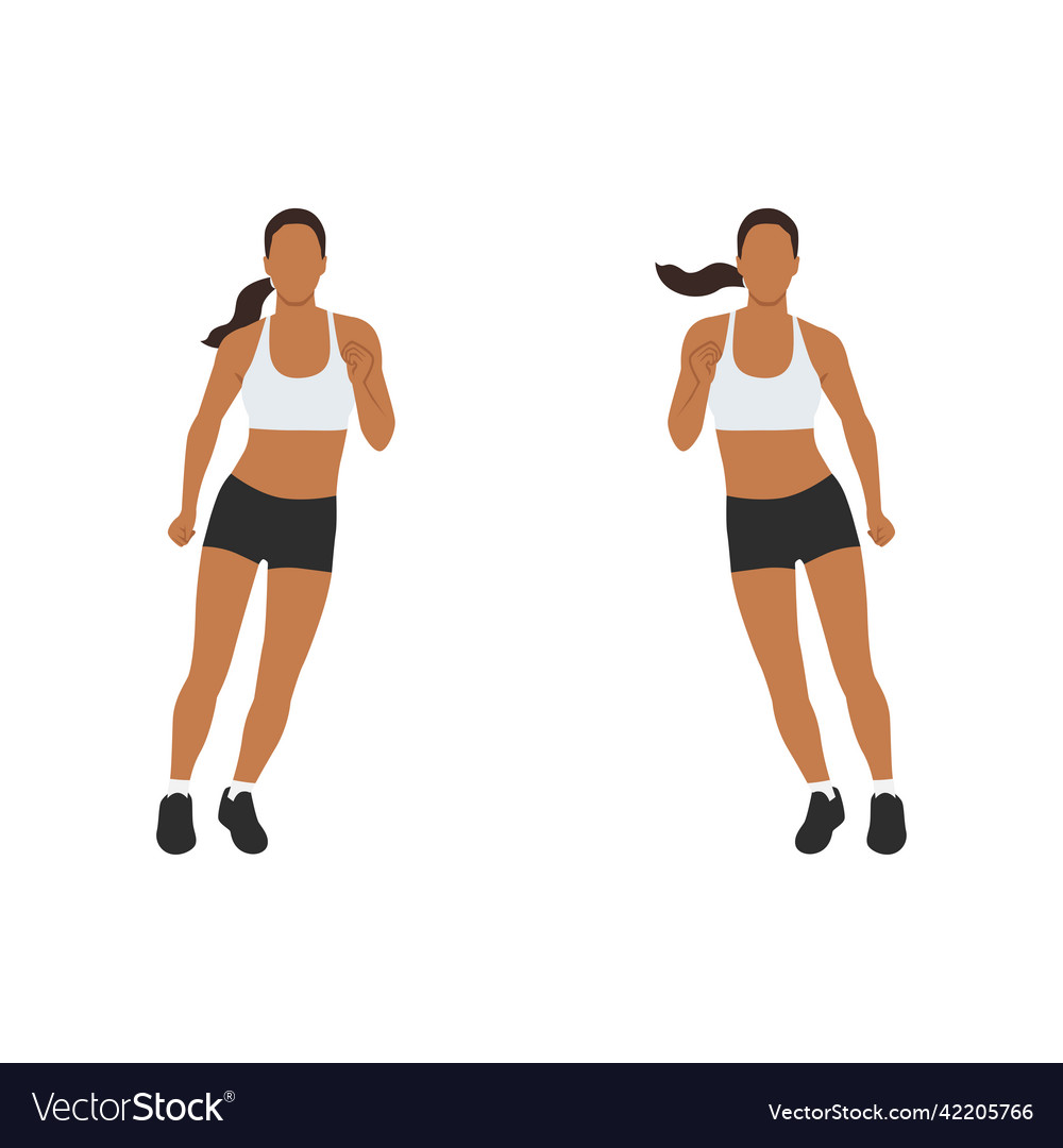 Woman doing side to side hops exercise Royalty Free Vector