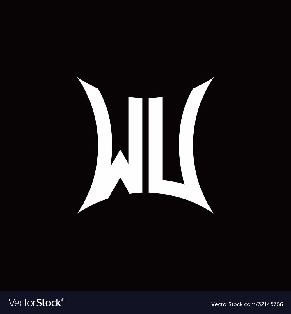 Wu monogram logo with sharped shape design Vector Image Wu monogram logo with sharped shape design