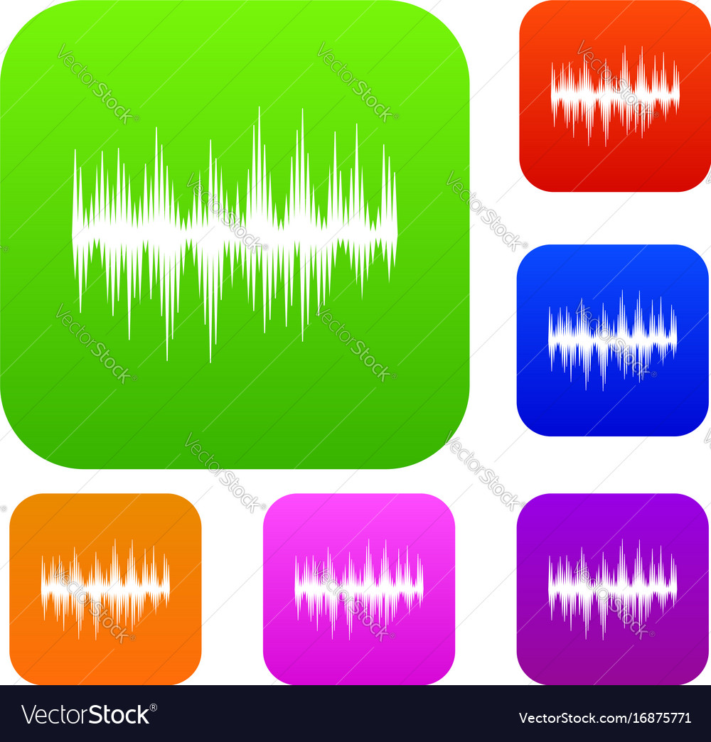 Audio digital equalizer technology set collection Vector Image