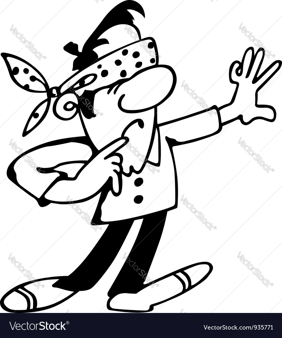 Royalty-Free (RF) Clipart Illustration Of A Blindfolded Man Reaching by  toonaday #433591