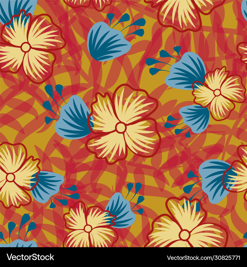 Bright floral seamless pattern Royalty Free Vector Image