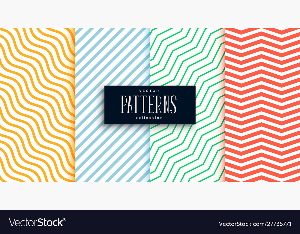 Collection geometric minimal lines pattern set