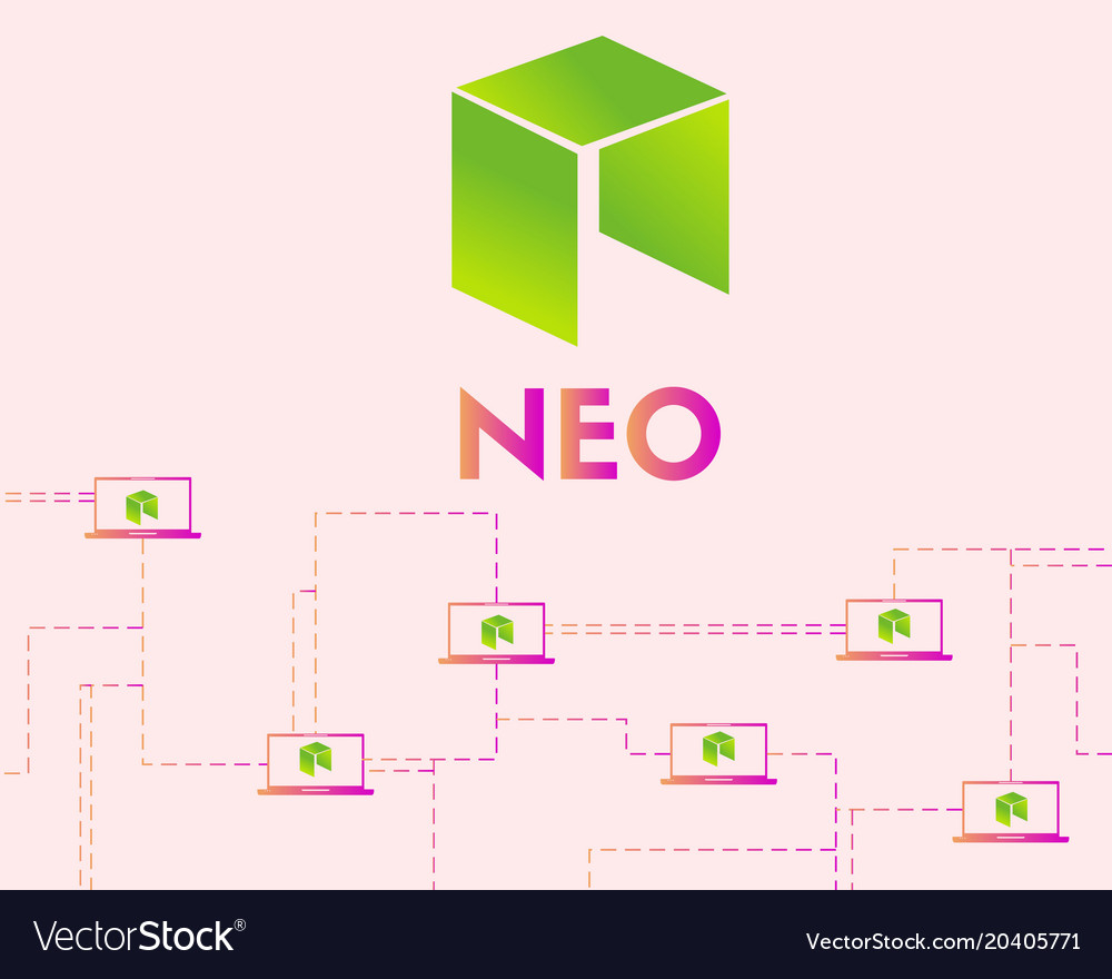 Cryptocurrency neo style networking background