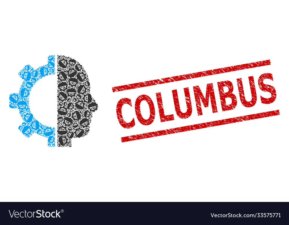 Cyborg gear recursion composition vector image Cyborg gear recursion composition