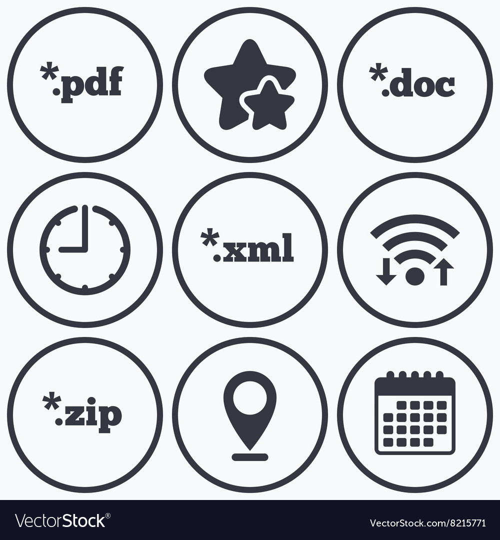 Document signs file extensions symbols