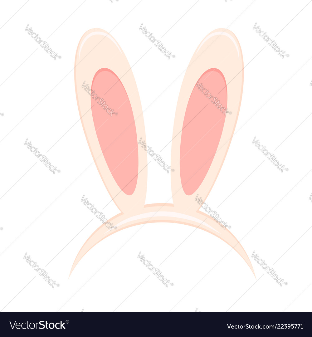 Easter bunny ears mask isolated on white Vector Image