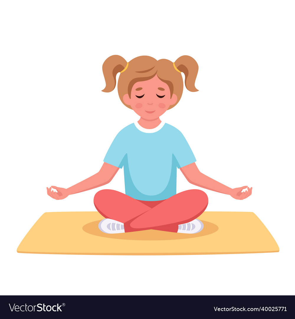 Girl meditating in lotus pose yoga and meditation Vector Image