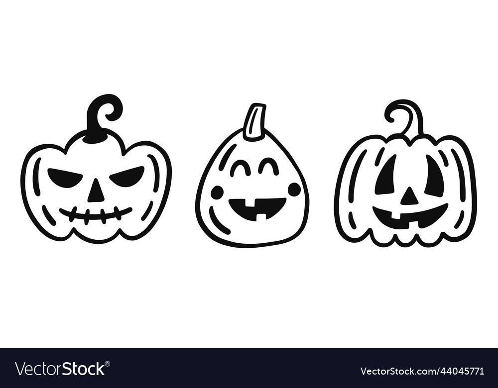 Halloween pumpkin lantern shapes set vector image Halloween pumpkin lantern shapes set